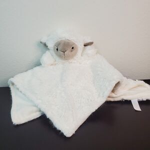Baby Lamb Security Blanket Lovey Plush Cream 14" x 13.5" Elegant